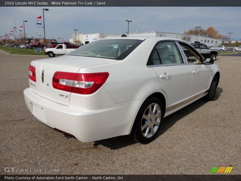 White Platinum Tri-Coat / Sand 2009 Lincoln MKZ Sedan