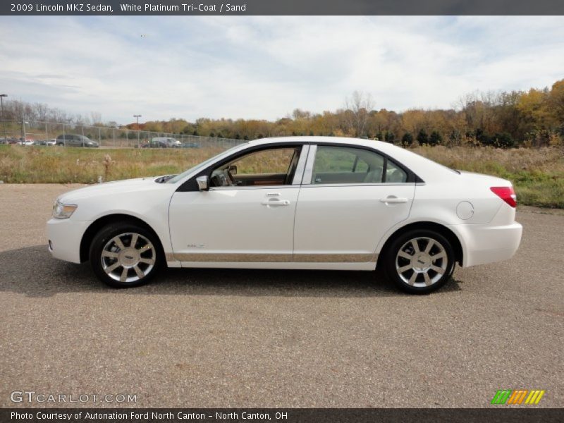 White Platinum Tri-Coat / Sand 2009 Lincoln MKZ Sedan