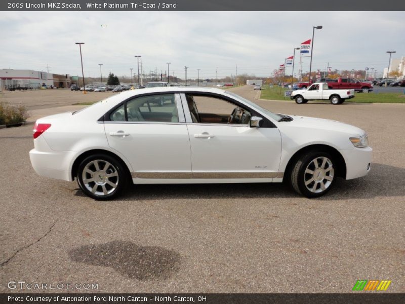 White Platinum Tri-Coat / Sand 2009 Lincoln MKZ Sedan