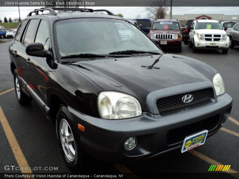 Black Obsidian / Beige 2004 Hyundai Santa Fe GLS