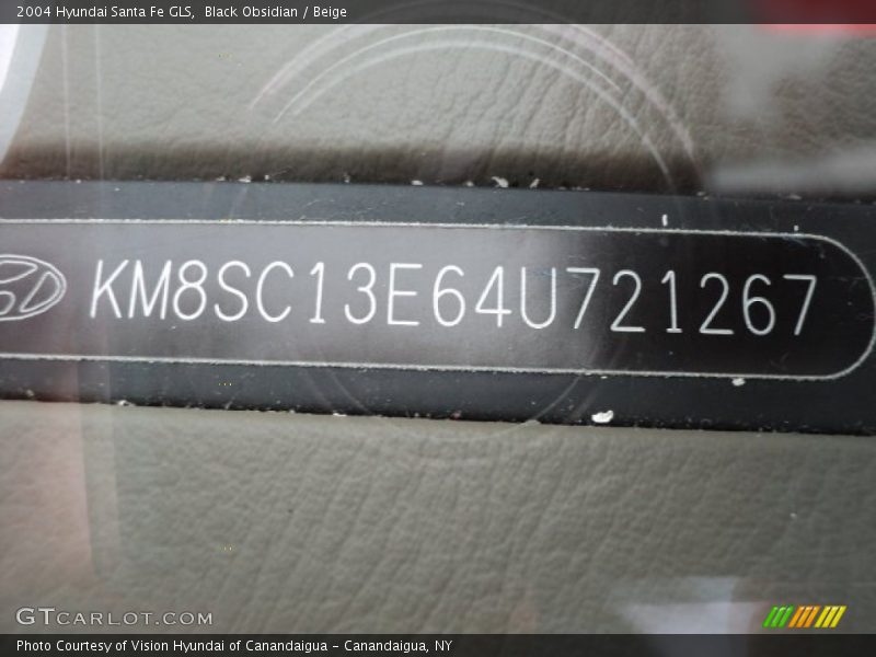 Black Obsidian / Beige 2004 Hyundai Santa Fe GLS