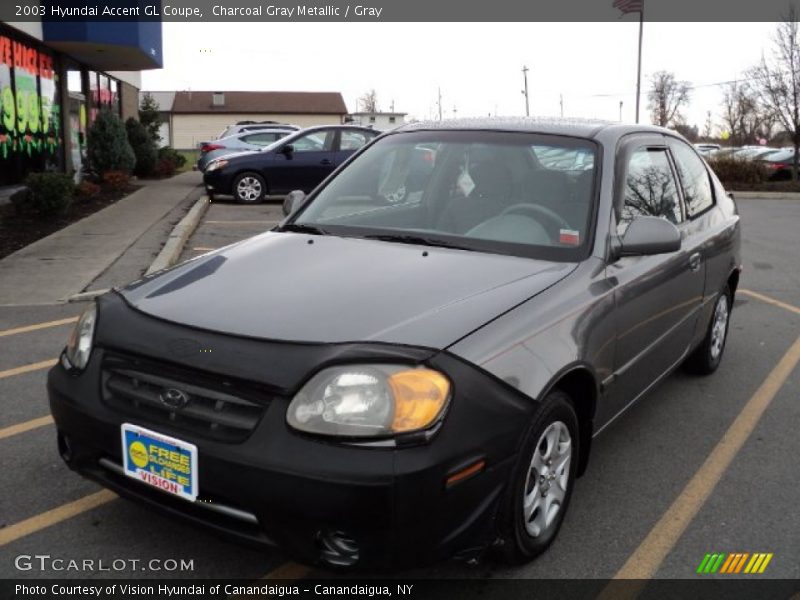 Charcoal Gray Metallic / Gray 2003 Hyundai Accent GL Coupe