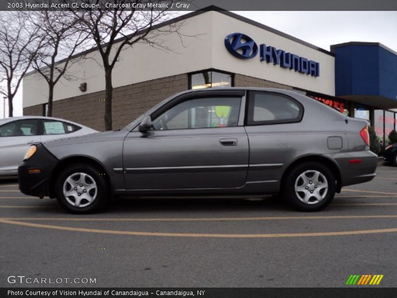 Charcoal Gray Metallic / Gray 2003 Hyundai Accent GL Coupe