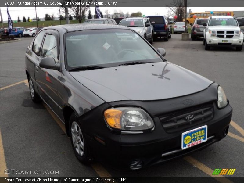 Charcoal Gray Metallic / Gray 2003 Hyundai Accent GL Coupe