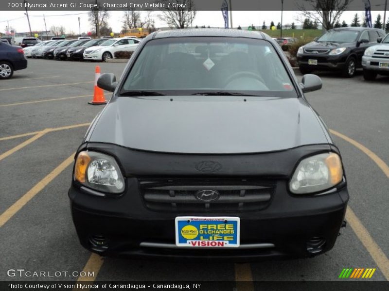 Charcoal Gray Metallic / Gray 2003 Hyundai Accent GL Coupe