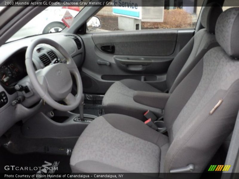 Charcoal Gray Metallic / Gray 2003 Hyundai Accent GL Coupe