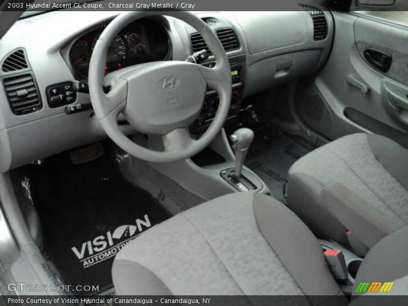 Charcoal Gray Metallic / Gray 2003 Hyundai Accent GL Coupe