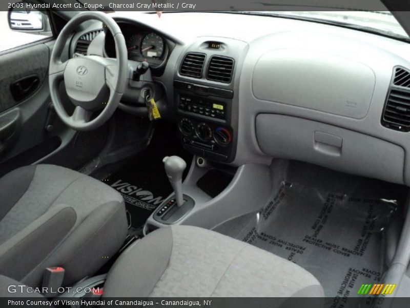 Charcoal Gray Metallic / Gray 2003 Hyundai Accent GL Coupe