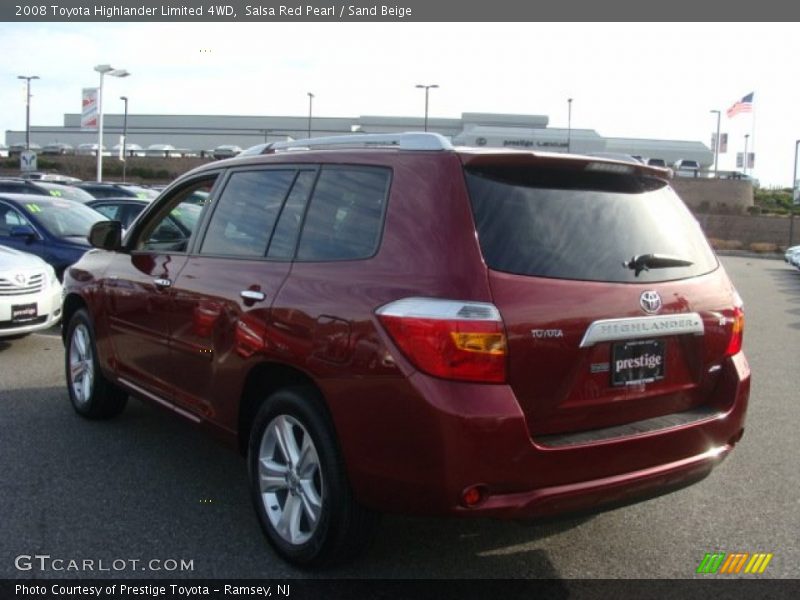 Salsa Red Pearl / Sand Beige 2008 Toyota Highlander Limited 4WD