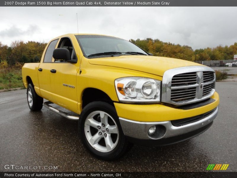 Detonator Yellow / Medium Slate Gray 2007 Dodge Ram 1500 Big Horn Edition Quad Cab 4x4