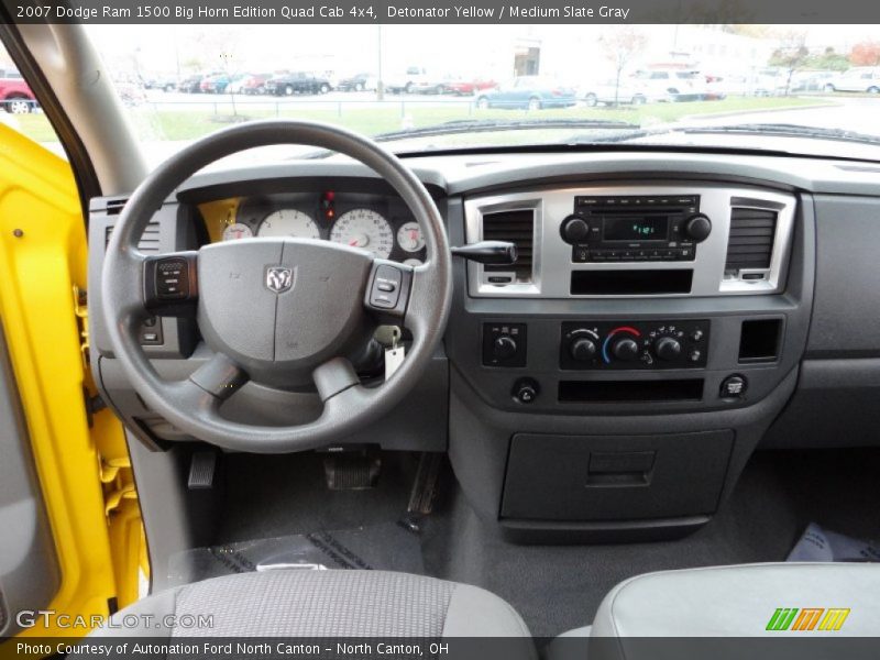 Detonator Yellow / Medium Slate Gray 2007 Dodge Ram 1500 Big Horn Edition Quad Cab 4x4