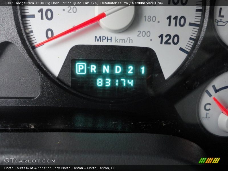 Detonator Yellow / Medium Slate Gray 2007 Dodge Ram 1500 Big Horn Edition Quad Cab 4x4