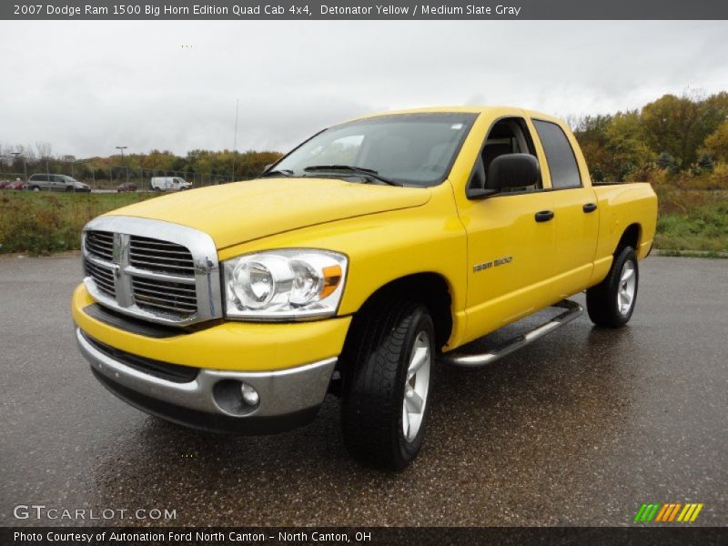 Detonator Yellow / Medium Slate Gray 2007 Dodge Ram 1500 Big Horn Edition Quad Cab 4x4