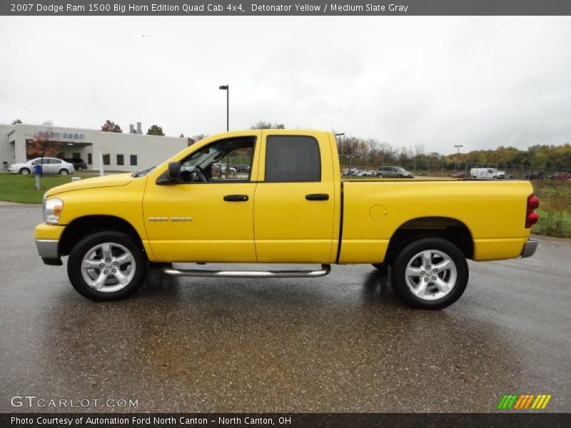 Detonator Yellow / Medium Slate Gray 2007 Dodge Ram 1500 Big Horn Edition Quad Cab 4x4