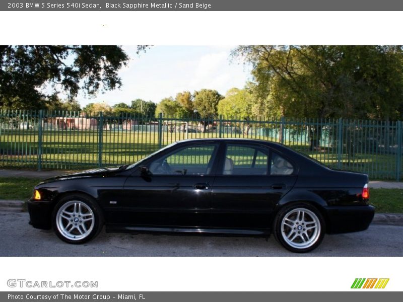 Black Sapphire Metallic / Sand Beige 2003 BMW 5 Series 540i Sedan