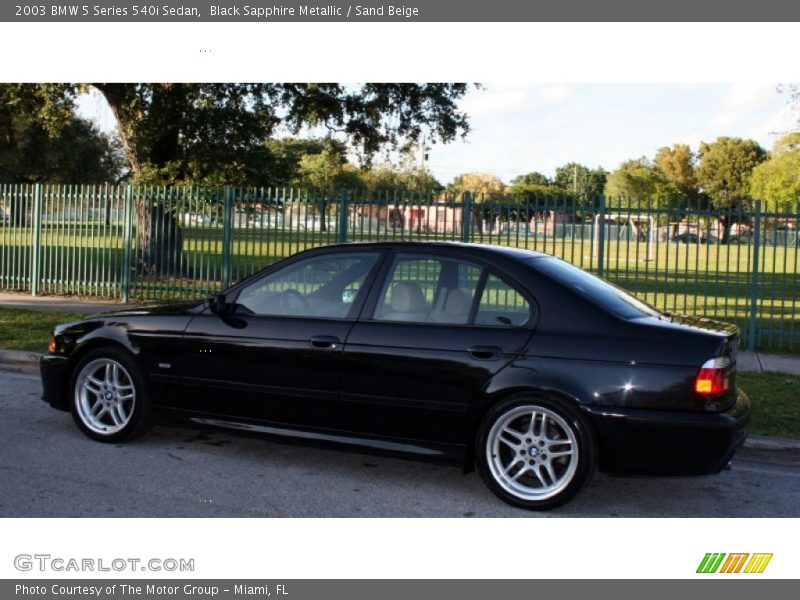 Black Sapphire Metallic / Sand Beige 2003 BMW 5 Series 540i Sedan