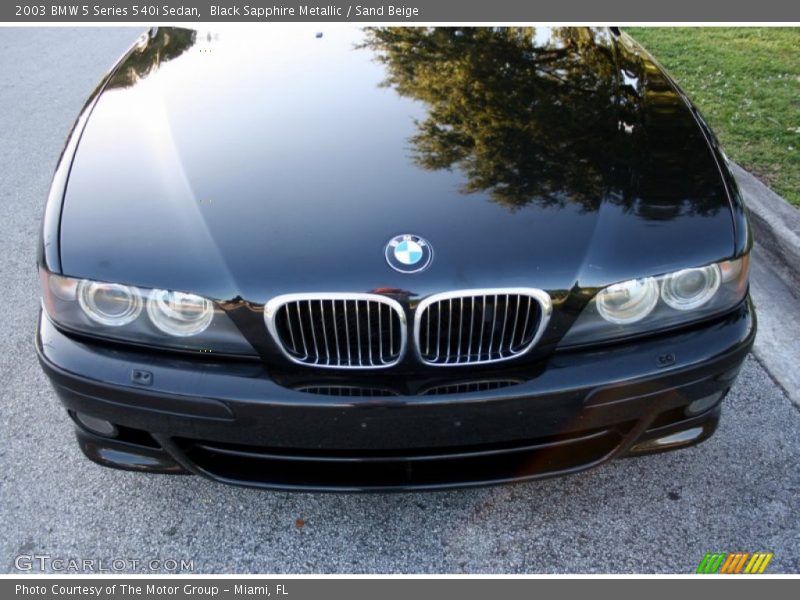 Black Sapphire Metallic / Sand Beige 2003 BMW 5 Series 540i Sedan
