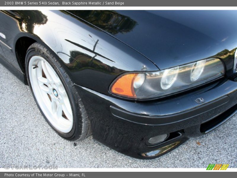 Black Sapphire Metallic / Sand Beige 2003 BMW 5 Series 540i Sedan