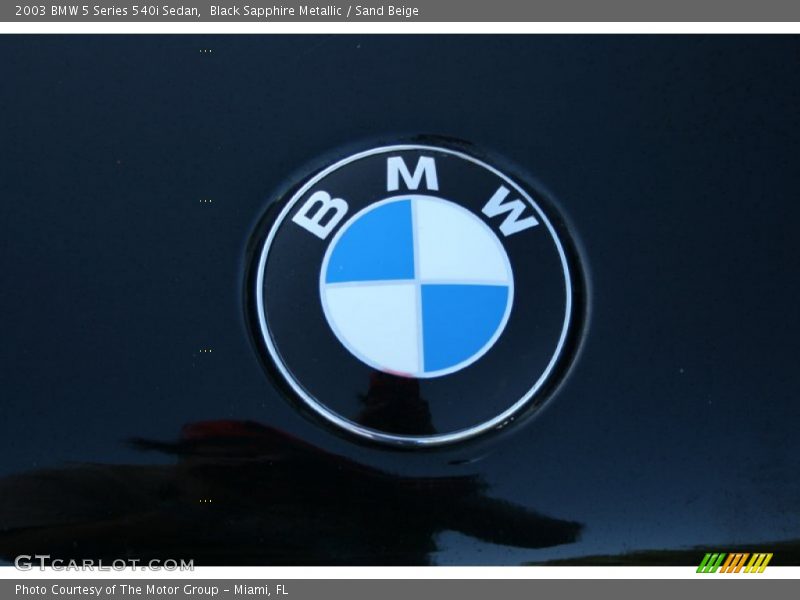 Black Sapphire Metallic / Sand Beige 2003 BMW 5 Series 540i Sedan