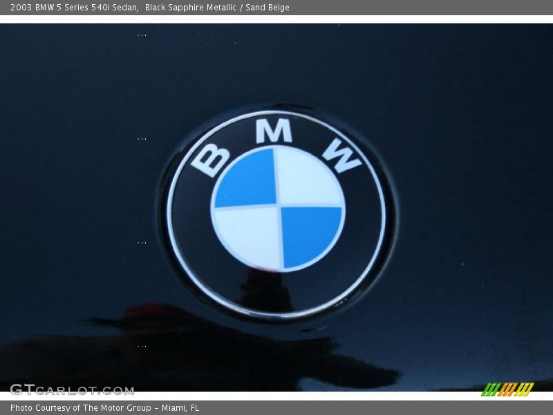 Black Sapphire Metallic / Sand Beige 2003 BMW 5 Series 540i Sedan