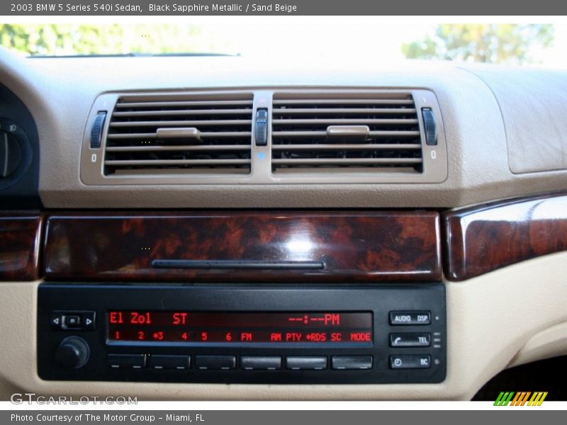 Black Sapphire Metallic / Sand Beige 2003 BMW 5 Series 540i Sedan