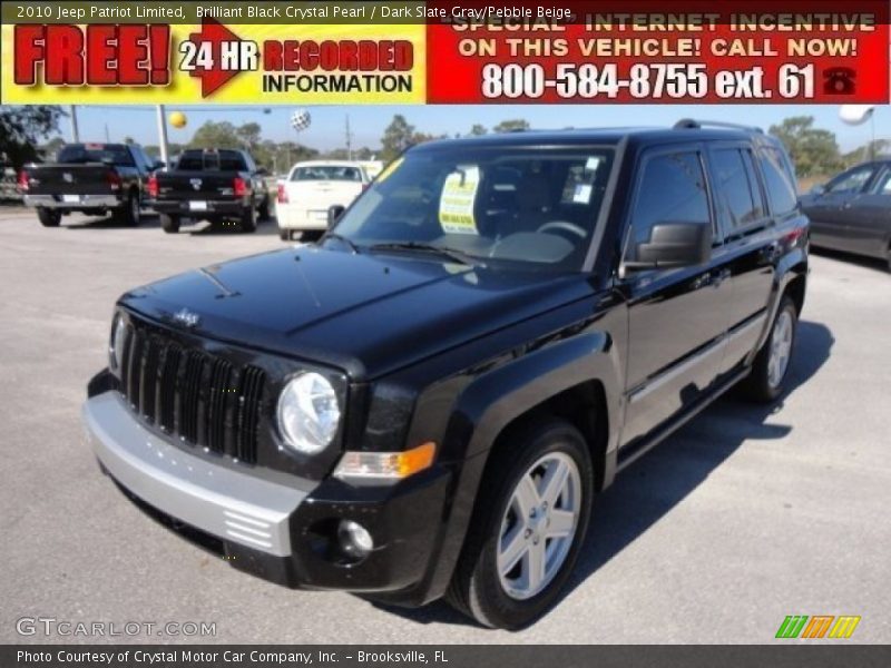 Brilliant Black Crystal Pearl / Dark Slate Gray/Pebble Beige 2010 Jeep Patriot Limited