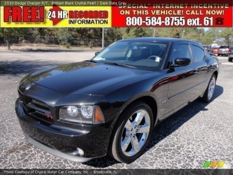 Brilliant Black Crystal Pearl / Dark Slate Gray 2010 Dodge Charger R/T