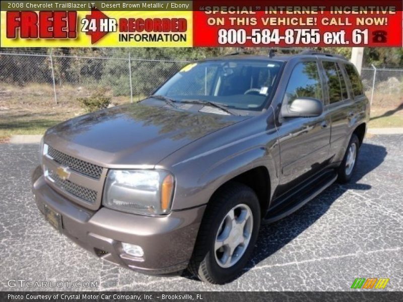 Desert Brown Metallic / Ebony 2008 Chevrolet TrailBlazer LT