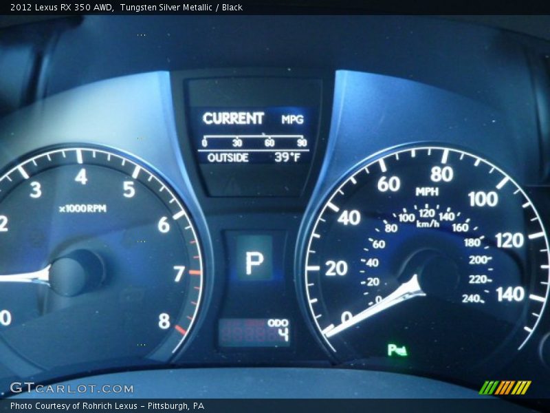 Tungsten Silver Metallic / Black 2012 Lexus RX 350 AWD