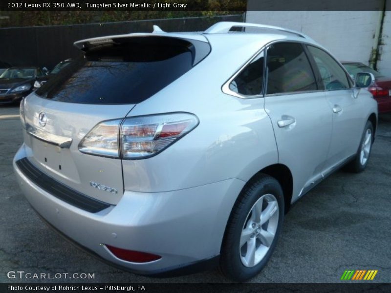 Tungsten Silver Metallic / Light Gray 2012 Lexus RX 350 AWD