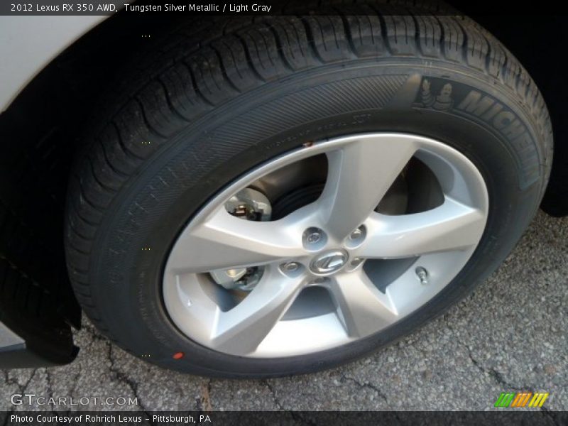 Tungsten Silver Metallic / Light Gray 2012 Lexus RX 350 AWD