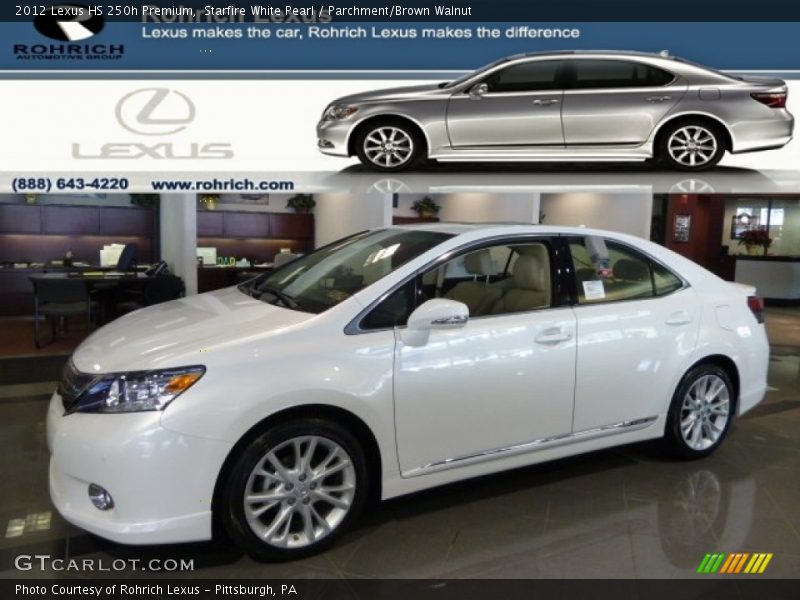Starfire White Pearl / Parchment/Brown Walnut 2012 Lexus HS 250h Premium
