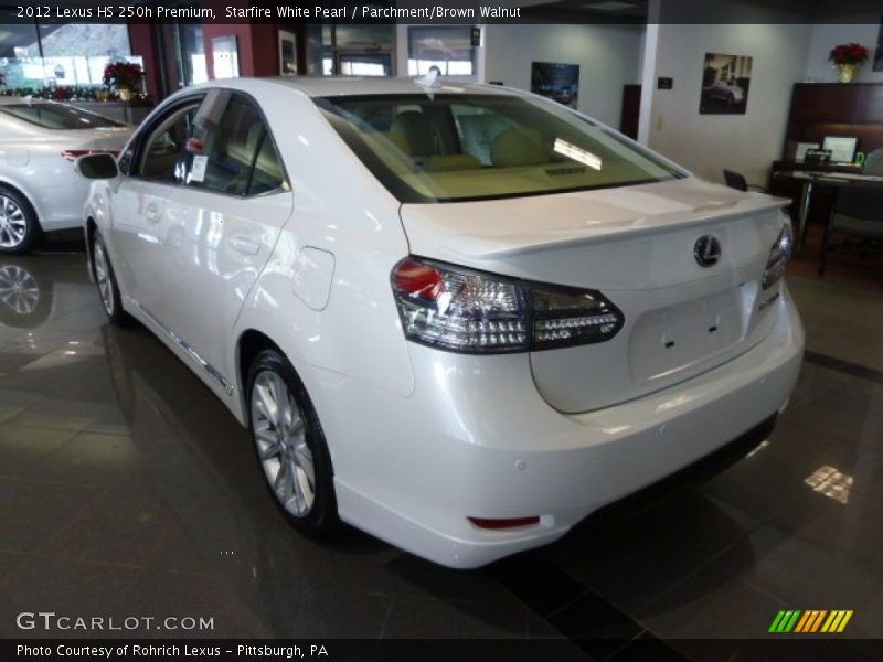 Starfire White Pearl / Parchment/Brown Walnut 2012 Lexus HS 250h Premium