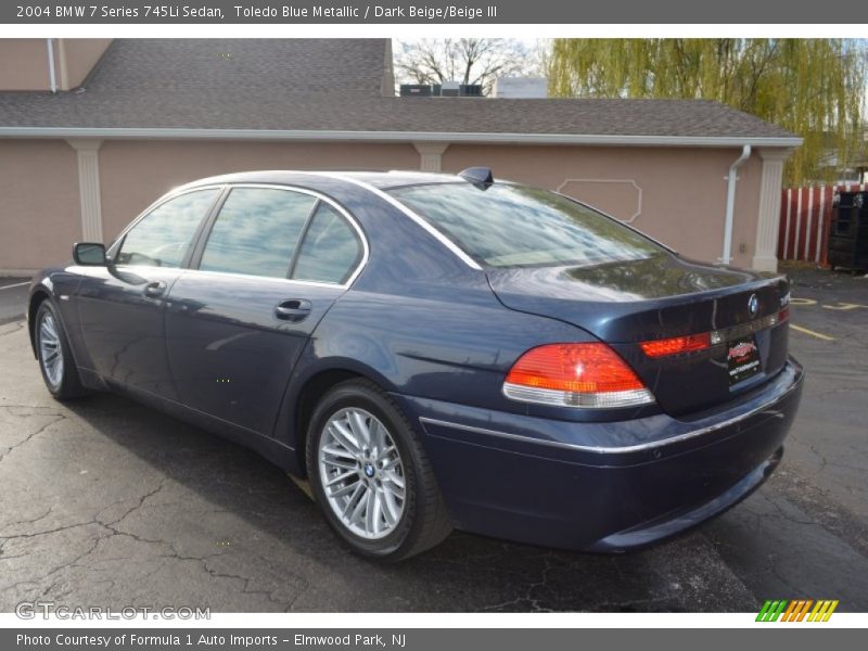 Toledo Blue Metallic / Dark Beige/Beige III 2004 BMW 7 Series 745Li Sedan