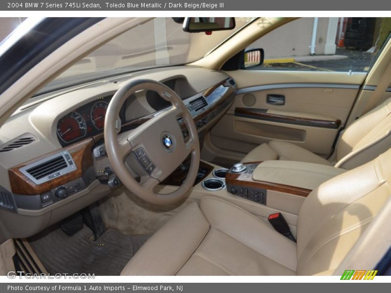 Toledo Blue Metallic / Dark Beige/Beige III 2004 BMW 7 Series 745Li Sedan