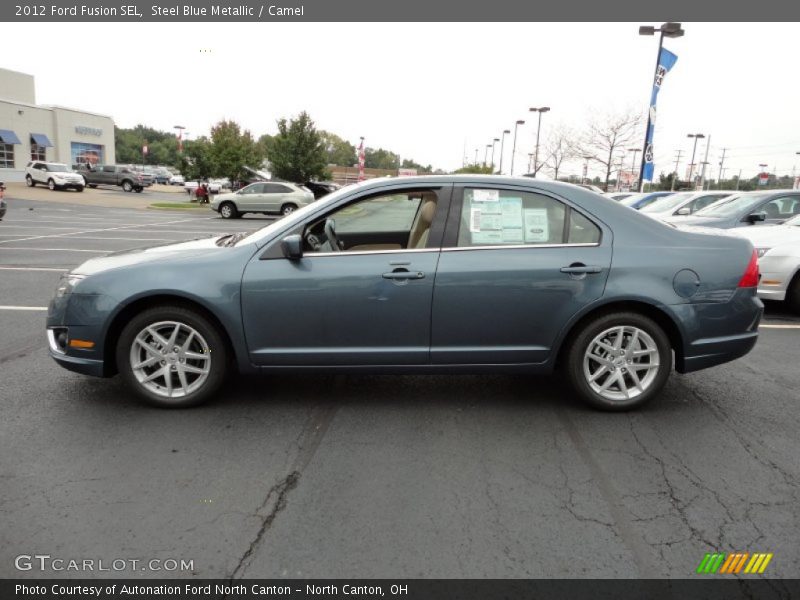 Steel Blue Metallic / Camel 2012 Ford Fusion SEL
