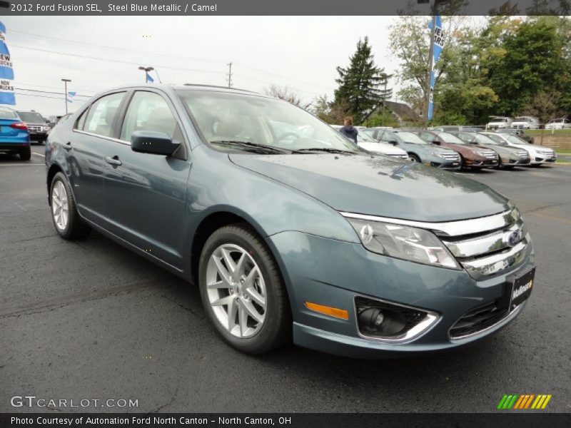 Steel Blue Metallic / Camel 2012 Ford Fusion SEL