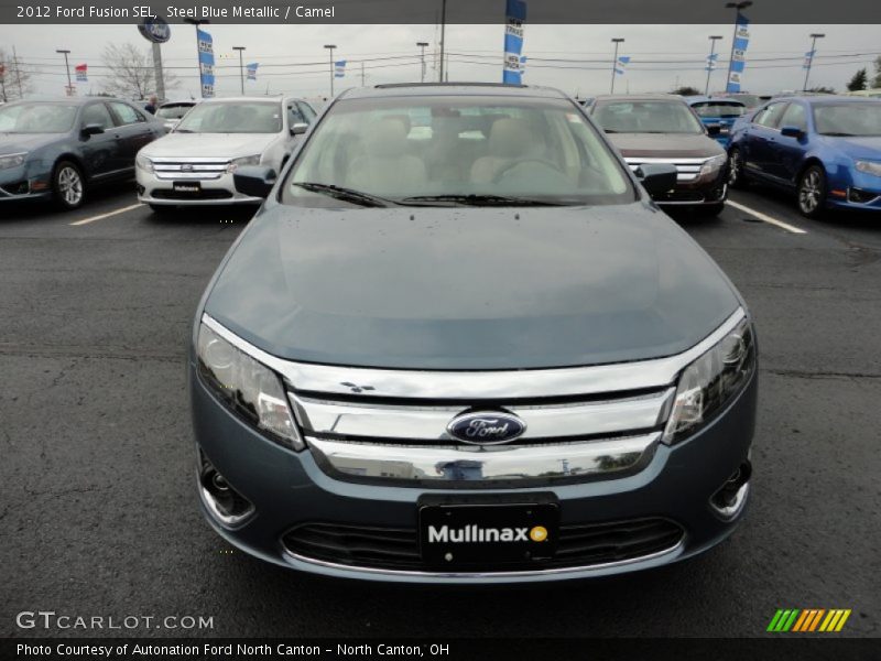 Steel Blue Metallic / Camel 2012 Ford Fusion SEL