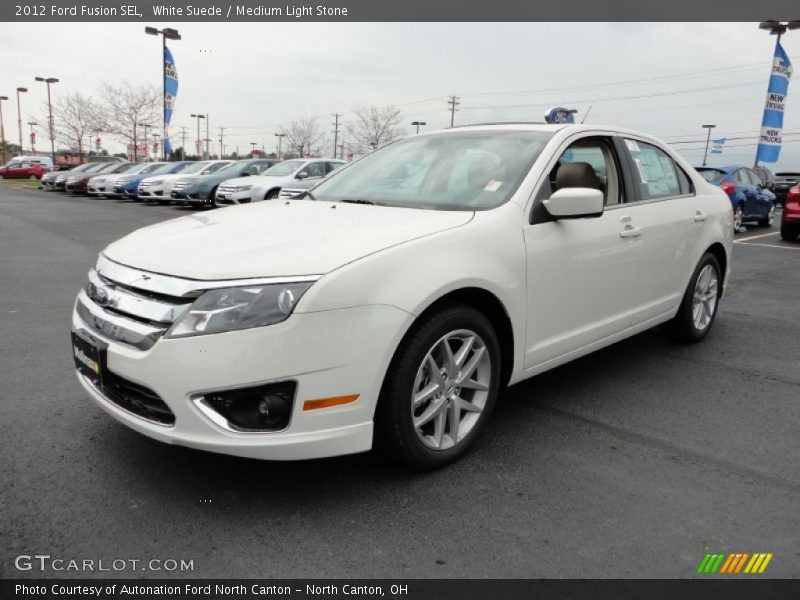 White Suede / Medium Light Stone 2012 Ford Fusion SEL