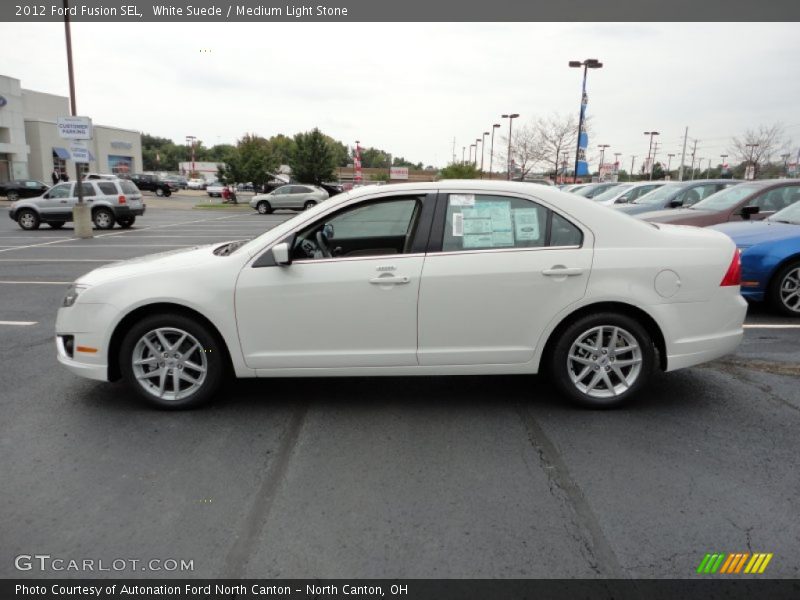 White Suede / Medium Light Stone 2012 Ford Fusion SEL
