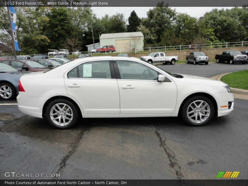 White Suede / Medium Light Stone 2012 Ford Fusion SEL