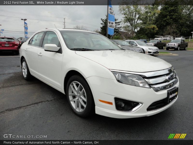 White Suede / Medium Light Stone 2012 Ford Fusion SEL