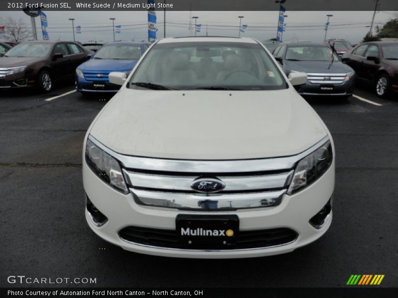 White Suede / Medium Light Stone 2012 Ford Fusion SEL