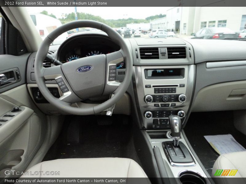 White Suede / Medium Light Stone 2012 Ford Fusion SEL