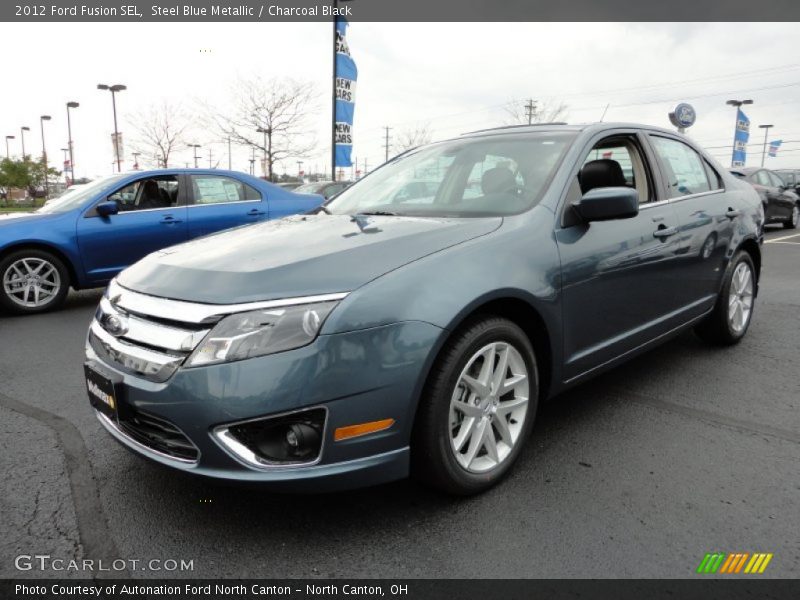 Steel Blue Metallic / Charcoal Black 2012 Ford Fusion SEL