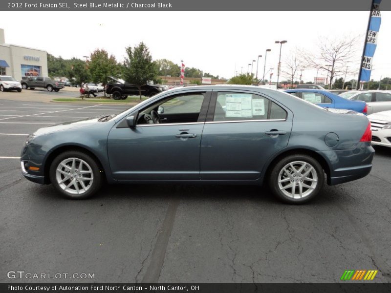 Steel Blue Metallic / Charcoal Black 2012 Ford Fusion SEL