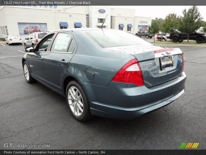 Steel Blue Metallic / Charcoal Black 2012 Ford Fusion SEL
