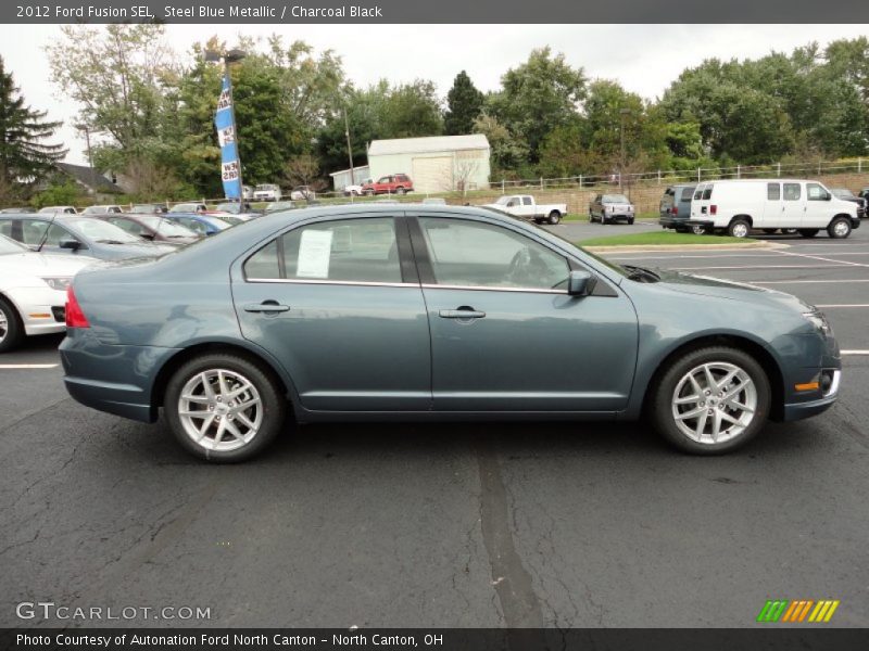 Steel Blue Metallic / Charcoal Black 2012 Ford Fusion SEL