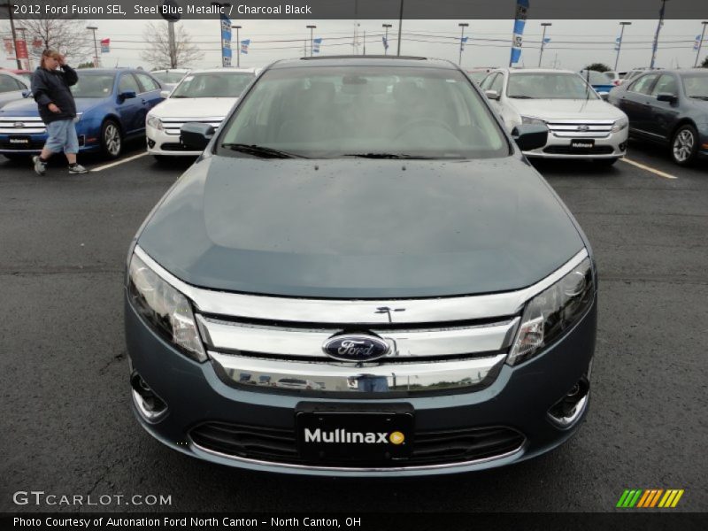 Steel Blue Metallic / Charcoal Black 2012 Ford Fusion SEL