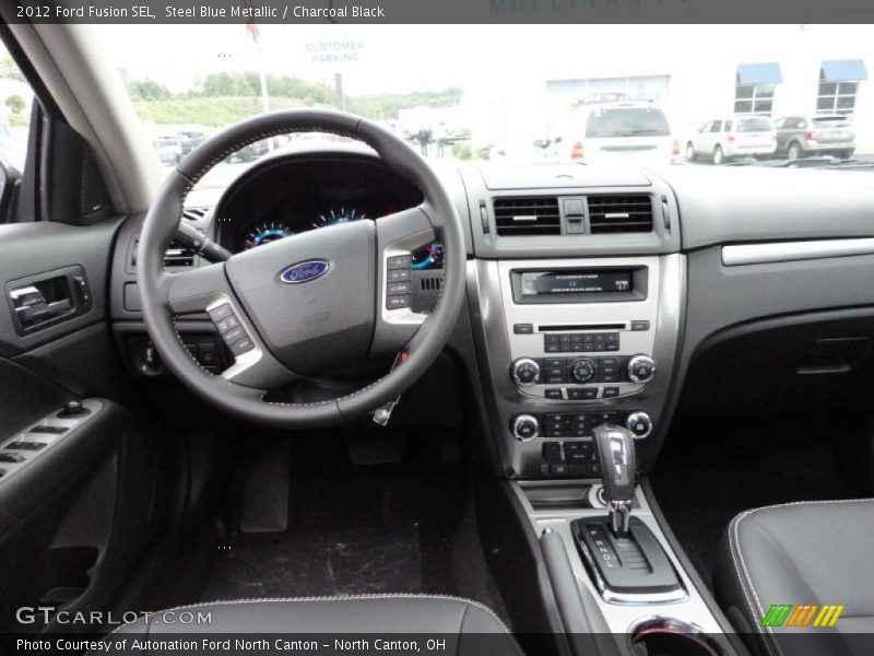 Steel Blue Metallic / Charcoal Black 2012 Ford Fusion SEL